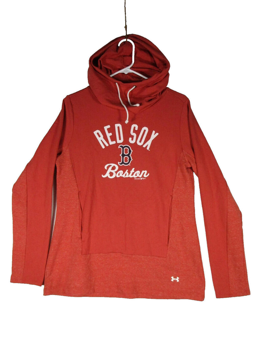 Under Armour Womens Boston Red Sox Hoodie Sweatshirt Long Sleeve Size M Red